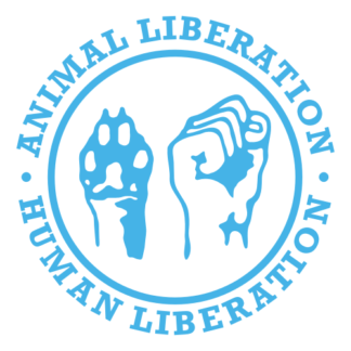 Human Liberation Animal Liberation Decal (Baby Blue)